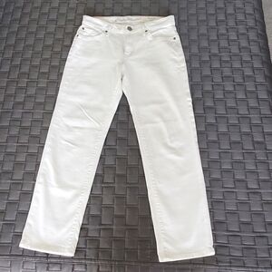 Eddie Bauer White Boyfriend Crop Jeans sz 2